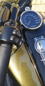 High angle view of machine part