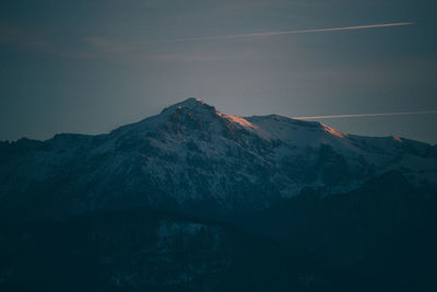 Scenic view of mountains against clear sky