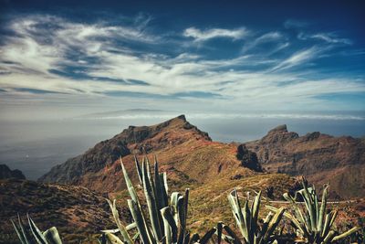 Scenic view of mountains against sky