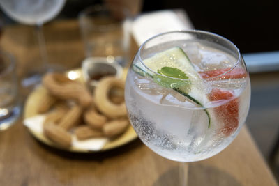 Close-up of drink on table