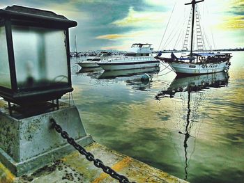 Boats in harbor