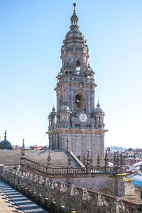 Santiago de compostela cathedral against sky in city