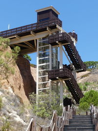 Low angle view of staircase against building