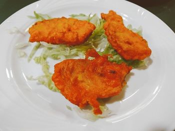 Close-up of food served in plate