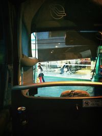 View of train on road