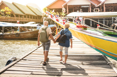 People on boat in water