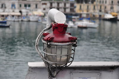 Red lantern on a ship