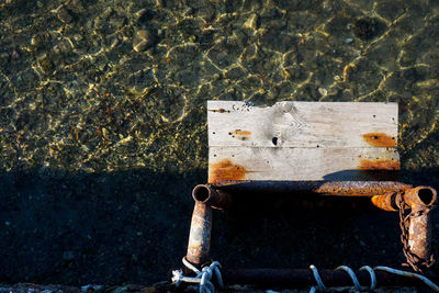 Close-up of rusty water