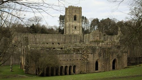 Low angle view of old ruins