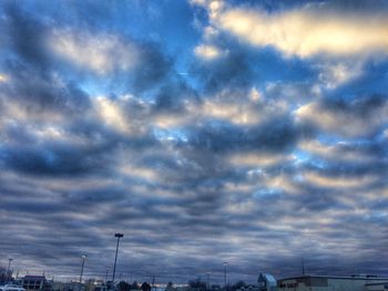 Low angle view of sky over city