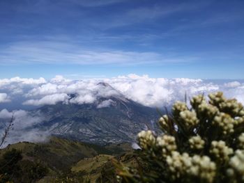 Scenic view of mountains against sky