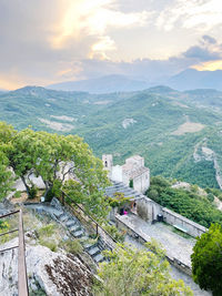 High angle view of townscape against sky