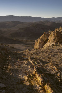 Scenic view of arid landscape against sky