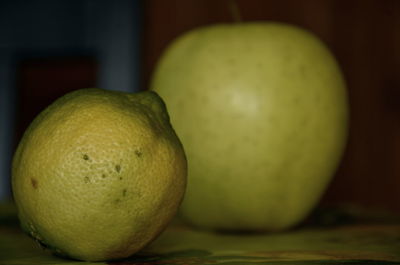 Close-up of apple on table