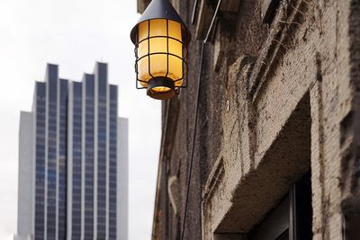 Low angle view of skyscrapers against sky