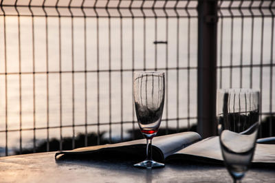 Close-up of beer on table