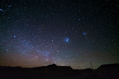 Scenic view of star field against sky at night