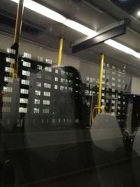 Blurred motion of illuminated subway station