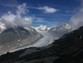 Spectacular view of the 20 kilometre long great aletsch glacier 
