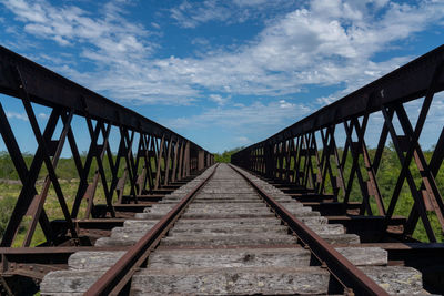 Railway bridge against sky