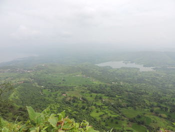 Aerial view of landscape against sky