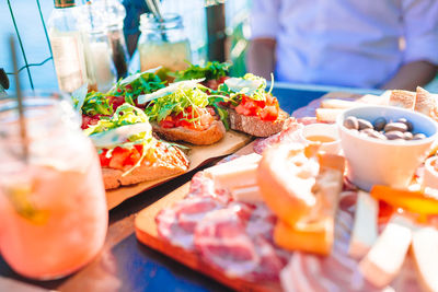 Close-up of food on table