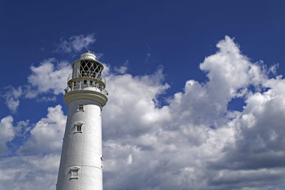 Low angle view of lighthouse against sky