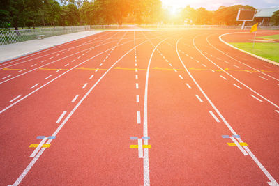 High angle view of sports track