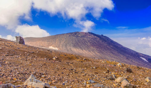 Stone plateau on the volcano gorely on kamchatka peninsula