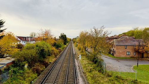 Railroad tracks against sky