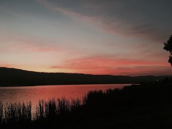 Scenic view of agricultural field against sky during sunset