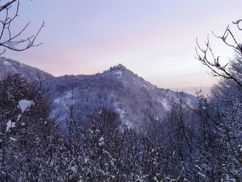 Scenic view of mountains against clear sky