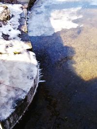 Close-up of frozen sea