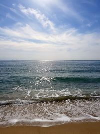 View of sea against cloudy sky