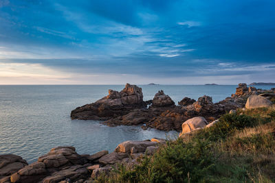Cote de granit rose against cloudy sky