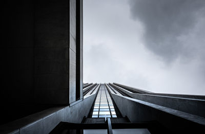 Low angle view of modern building against sky