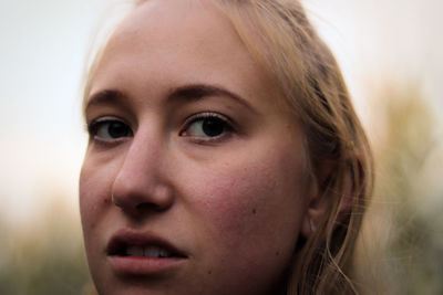 Close-up of young woman