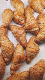 High angle view of bread in plate