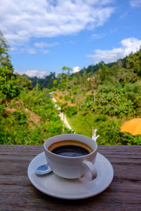 Close-up of coffee on table