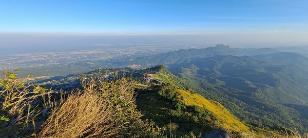 High angle view of landscape against sky