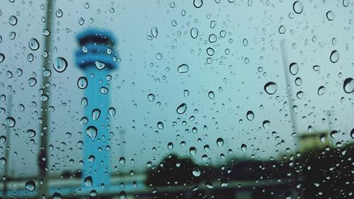 Full frame shot of raindrops on window