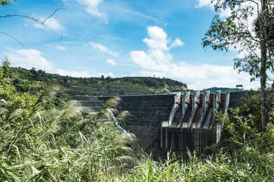 Scenic view of dam against sky