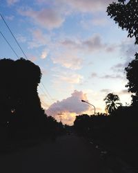 Road against sky at sunset