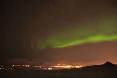 Scenic view of northern lights in the sky