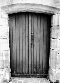 Closed door of old building