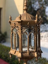 Close-up of temple against building