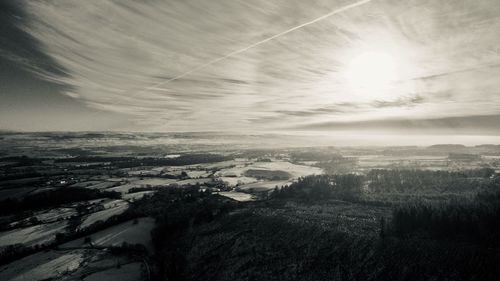 High angle view of landscape against sky