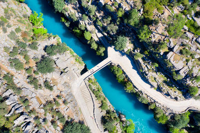 High angle view of river