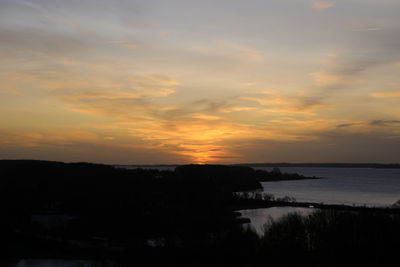 Scenic view of sea at sunset