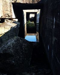 View of building through window